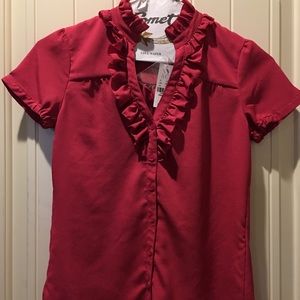 New York and Company ruffled blouse